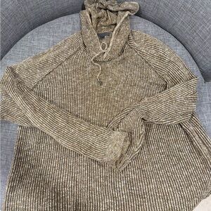 John Varvatos Men's Turtleneck Sweater in Brown and Cream
